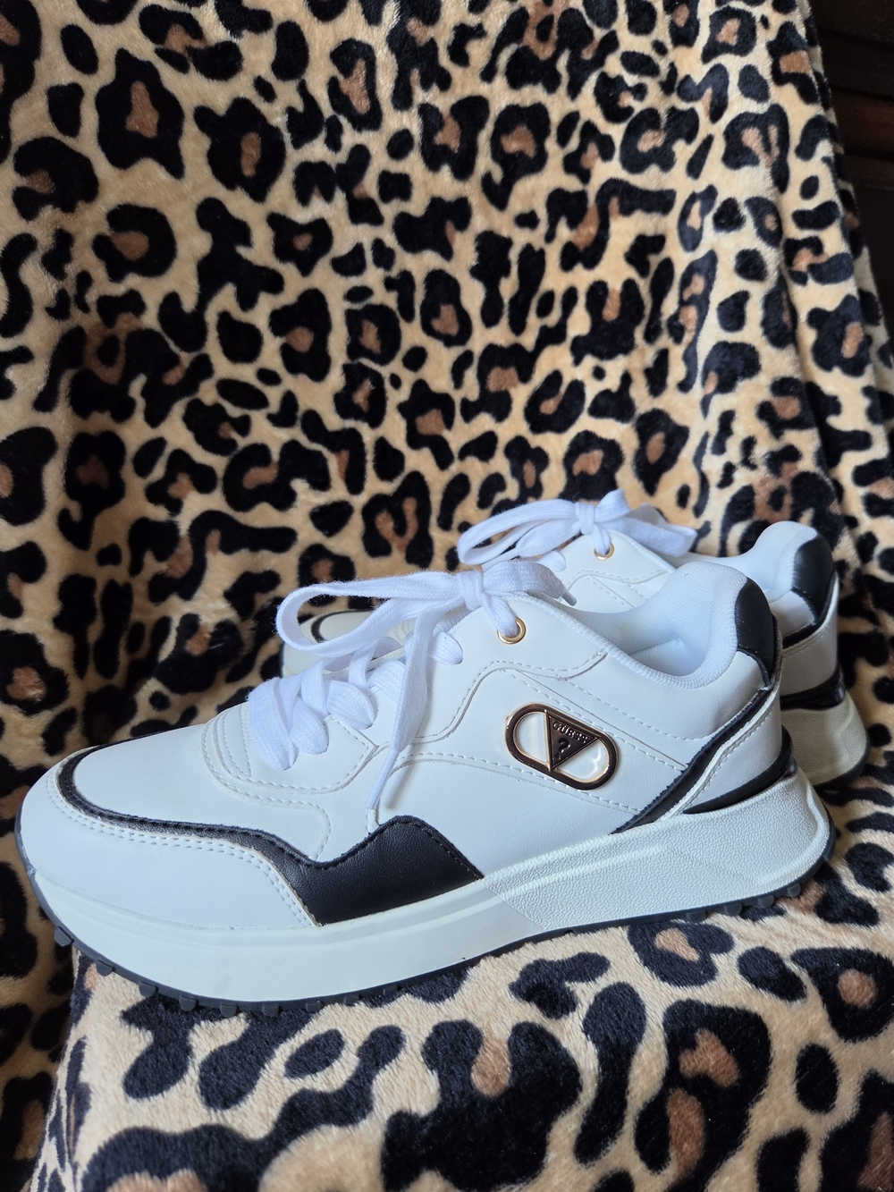 G by Guess Black and White Chunky Sole Sneakers